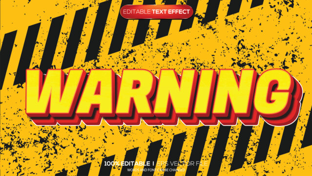 3d text effect warning theme