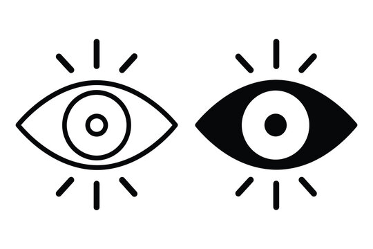 Eye vision sight perception awareness icon set with perception awareness graphical