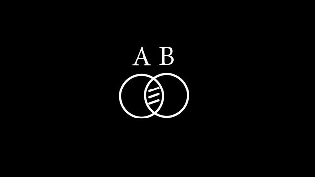 Animated venn diagram line icon. Three overlapping circles animation