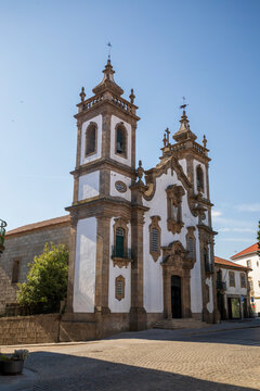 The fa&ccedil;ade of the Church of La Misericordia in the city of Guarda, Portugal