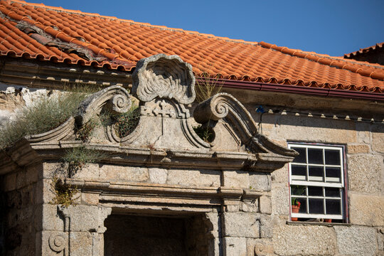 Picturesque architectural details in the city of Guarda, Portugal