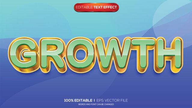 3d text effect growth theme