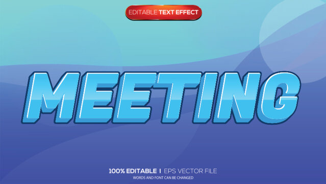 3d text effect meeting theme