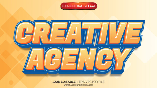 3d text effect creative agency theme