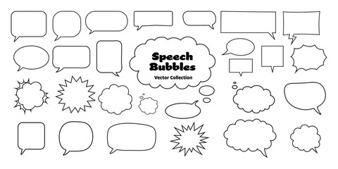 Fototapeta premium Speech Bubbles Vector Collection bubble thought comic