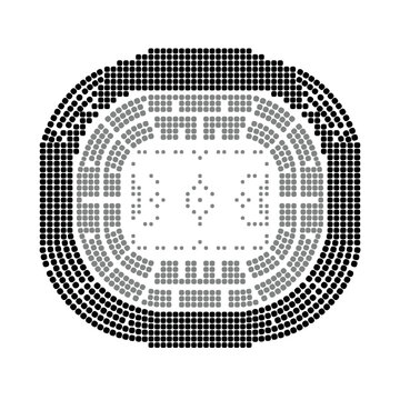 Aerial view of a sports stadium seating plan.
