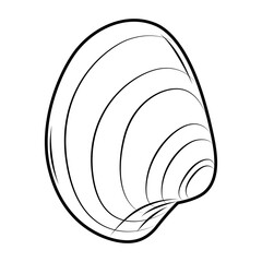 Outline mussel clam shell. Vector illustration © Julia Bilevych