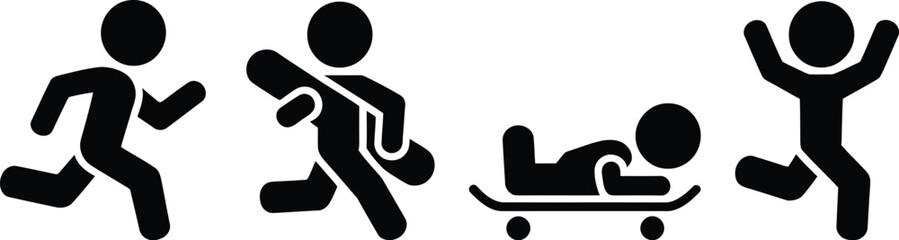Three people falling off a skateboard in a fun accident © MelonChandro
