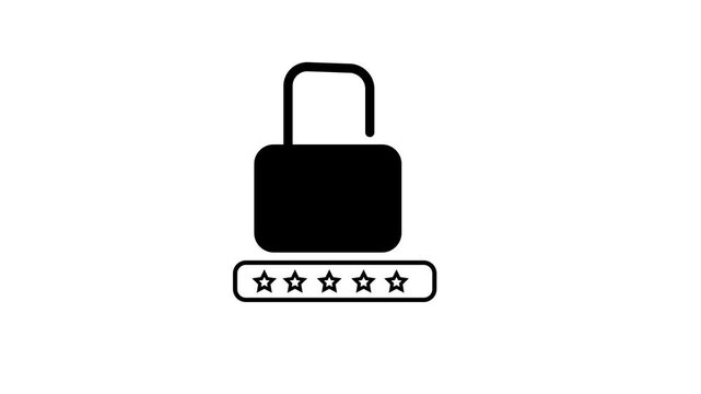 Password Icon Lineal Style Vector Illustration. Line and glyph solid icon.