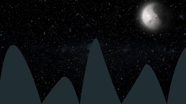 Space stars backdrops scatter tiny celestial points over silhouetted mountain peaks. Meditative relaxation video templates benefit from this elegant night sky canvas. Clusters glow.
