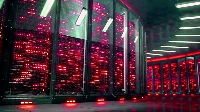High Performance Enterprise Server Room Running AI, Virtualization and Distributed Computing Networks