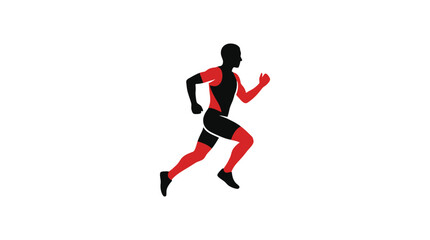 Obraz premium A stylized silhouette of an athlete running forward in a dynamic motion