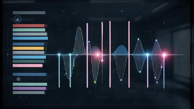 Focused medium frame of a content monitoring screen illustrating AI flagging of policy breaches with audible alerts and timeline indicators.