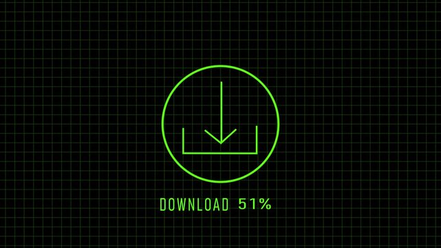 Download progress bars count up data file transfers past thirty percent. Minimal mobile application status dashboards communicate buffering states. Status meters fill.