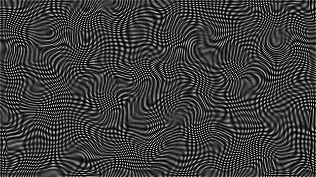 Abstract background panels ripple black and white dotted wave streams smoothly. Contemporary technology presentation templates gain an interesting layout palette. Waves loop.