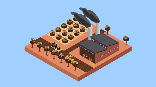 Industrial Factory and Plantation Animation 3d animation cartoon