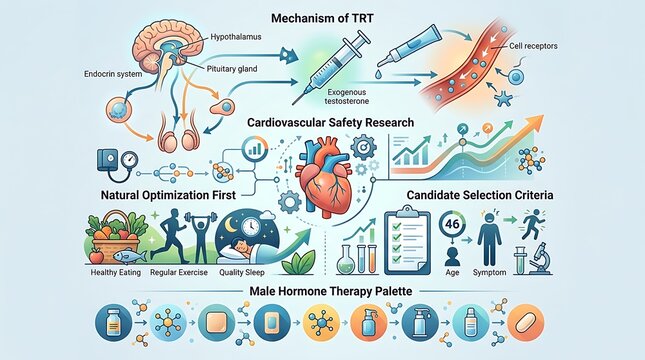 Comprehensive infographic on male hormone therapy and wellness