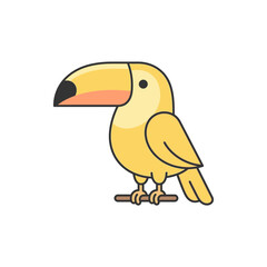 Obraz premium Yellow toucan bird illustration on white background