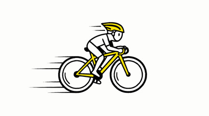 Fototapeta premium Professional cyclist racing at high speed with motion