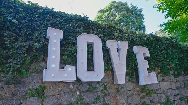 Elegant Giant Love Letters Display for Wedding Celebration