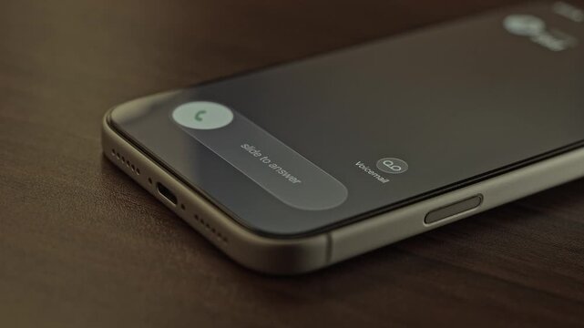 Person Receiving and Answering an Incoming Call on a Smartphone.
