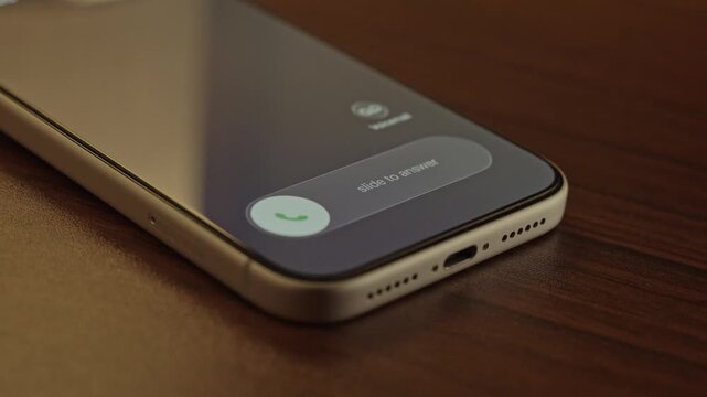 Person Receiving and Answering an Incoming Call on a Smartphone.