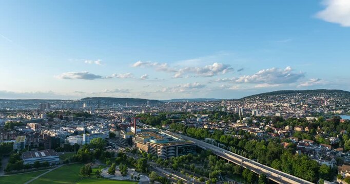 Zurich cityscape hyperlapse, Switzerland