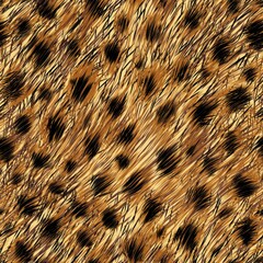 Seamless leopard fur pattern. Realistic wild cheetah animal skin texture for fashion design, fabric print, and background. © อุทัย คำหารพูล