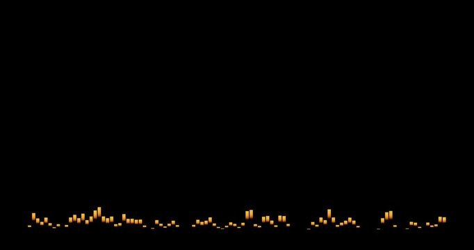 Looping audio spectrum animation for Jazz music rhythms : 4K, transparent background.