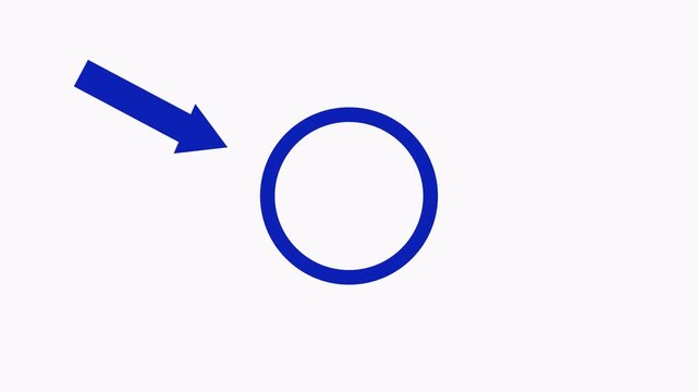 Highlight arrow pointing Symbolizing Attention, Error, or Important Notification with Alpha Channel in 4K.Animated Red circle spotted with arrow on transparent background..Red circle revel loop video