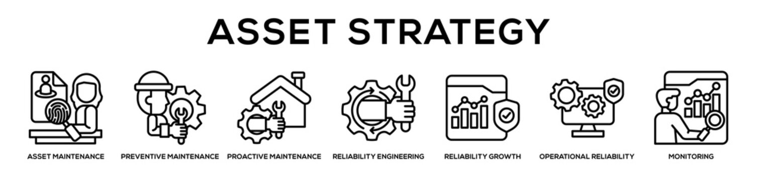 Asset Strategy web banner icon illustration concept