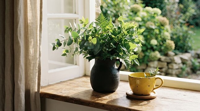 flowers on the windowsill