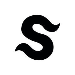 Fototapeta premium Black letter S modern logo design isolated on white background. Stylized initial monogram vector graphic icon