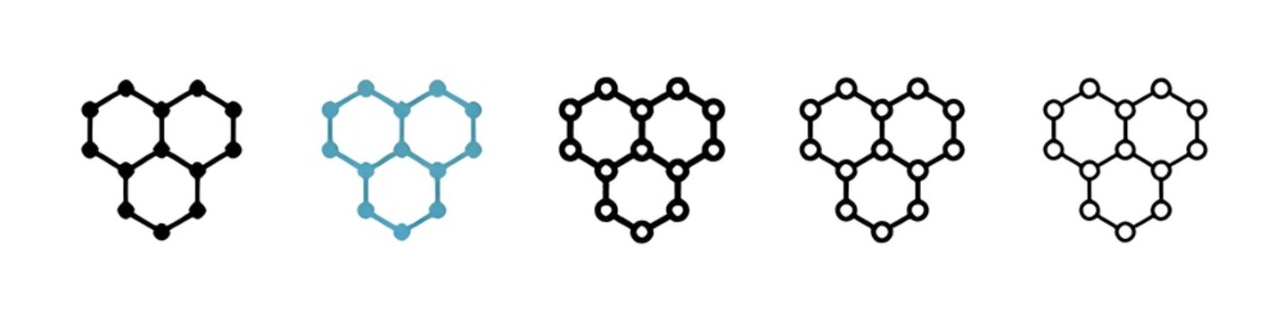 Graphene line icon vector set. Thin line customizable illustration. Contour symbol. Vector isolated outline drawing. Editable stroke