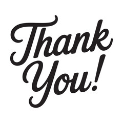 Thank you hand lettering typography design element isolated on transparent background for greeting card graphics. © MST
