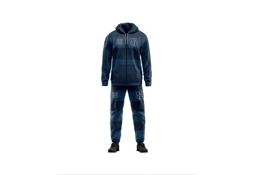 Men's Sport Suit Front View Mockup for Retail Display and Promotional Marketing