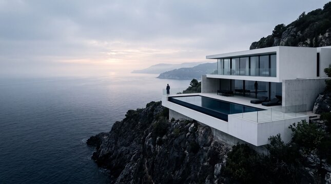 Modern Luxury Villa with Infinity Pool Overlooking Mediterranean Sea