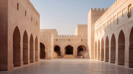 Fototapeta premium Ancient fort courtyard in Oman