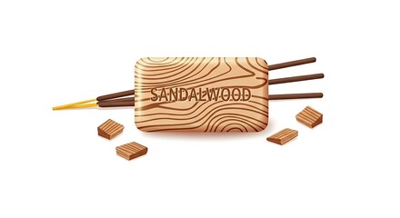 Naklejka premium Natural soap logo design for sandalwood organic skincare bar