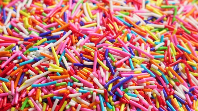 Vibrant Rainbow Sprinkles Close-Up for Bakery and Candy Packaging Design
