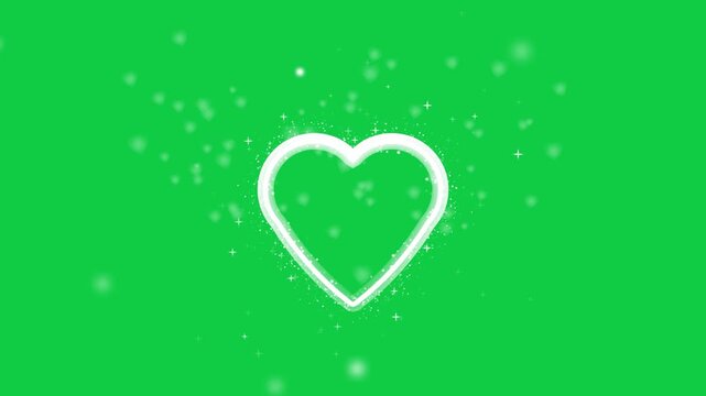 Pixelated heart ring pulsing, heart clusters spawning from top-left, revealing on transparent alpha