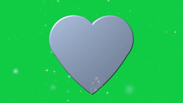 At start bluegray heart growing settling emitting sparks evoking calm over transparent-background