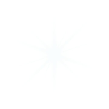 White sparkle light effect isolated on transparent background. Glowing silver white light. Shining star, light spark with rays. Light sparkle bling effect. Light PNG. Flare light, lens flare