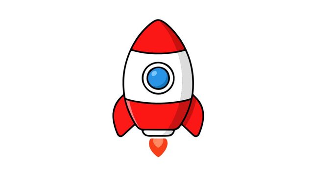 Space rocket launching into sky with fire smoke and propulsion trail for aerospace exploration and startup launch concept