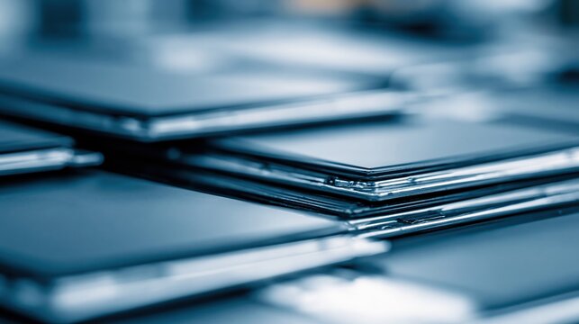 Close-up of Stacked Blue Jewel Cases for Compact Discs with Shallow Depth of Field