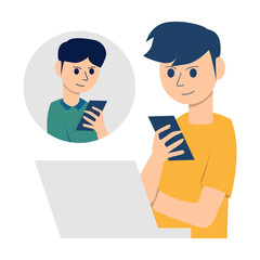 Fototapeta premium Online Communication Illustration