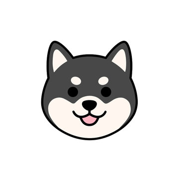 かわいい黒柴の顔アイコン