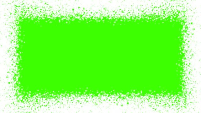 Christmas Snow Border Animation with Falling Snowflakes on Green Screen Chroma Key Background
