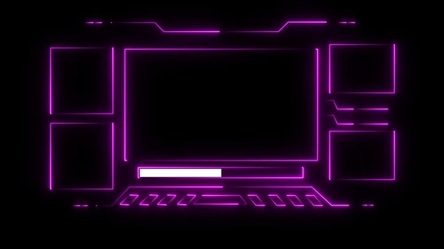 Abstract neon technology Hud frame background. with live frame Computer interface Hud motion texture. futuristic pattern for modern . 4k animation motion graphics video.