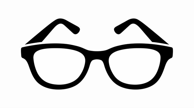 Retro black eyeglasses vector icon, vintage spectacles silhouette, classic optical frame
